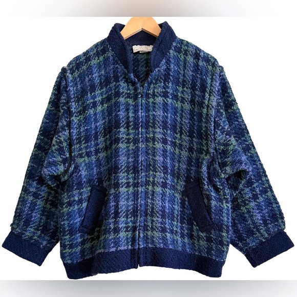 Boyne Valley Weavers Other - BOYNE VALLEY WEAVERS Handcrafted In Ireland Grandpacore Bomber Sweater Jacket L